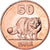 Münze, Groenland, 50 Öre, 2010, Renard polaire., UNZ, Cuivre