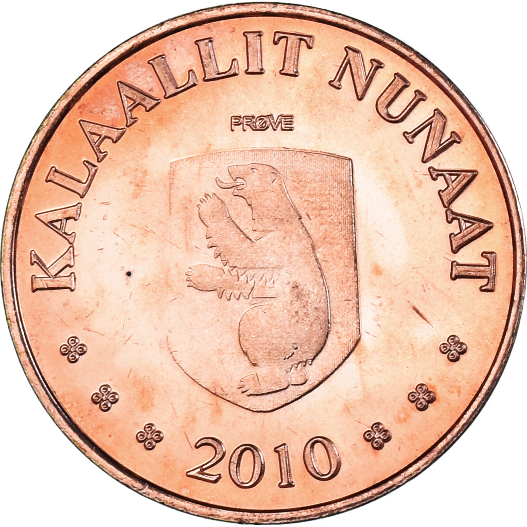 Münze, Groenland, 50 Öre, 2010, Renard polaire., UNZ, Cuivre