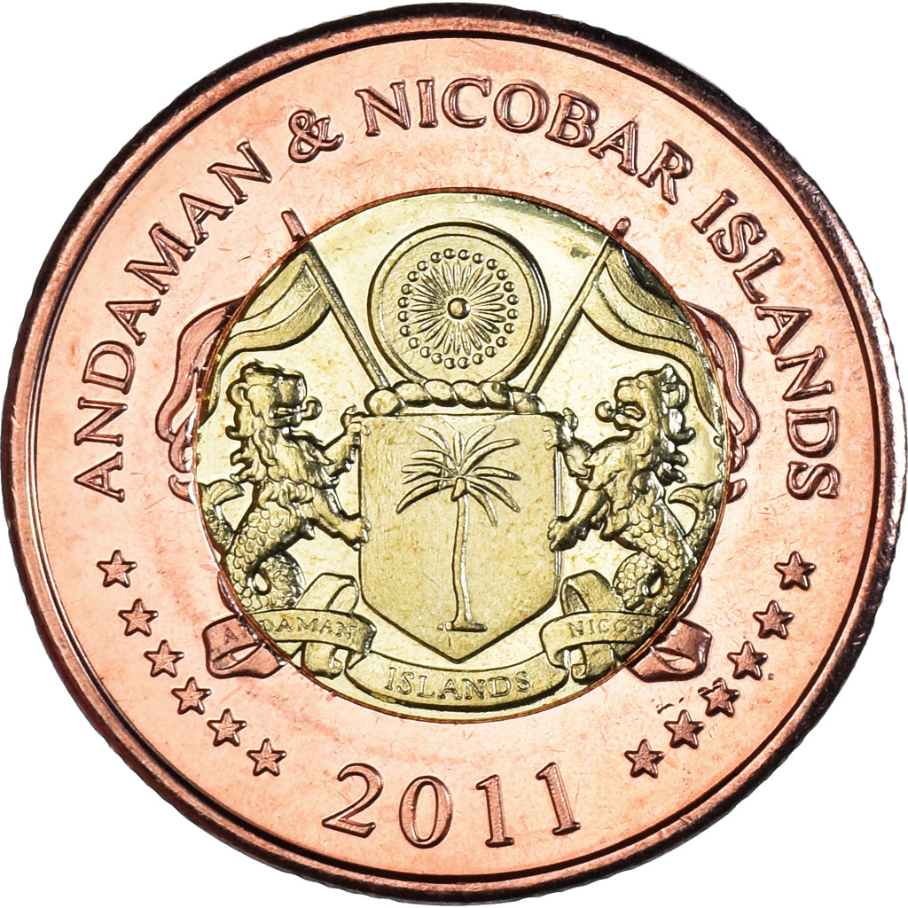 Coin, India, 20 Rupees, 2011, îles Andaman et Nicobar., MS(63), Bi-Metallic