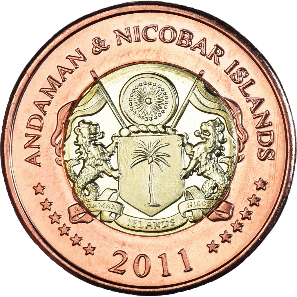 Coin, India, 20 Rupees, 2011, îles Andaman et Nicobar., MS(63), Bi-Metallic