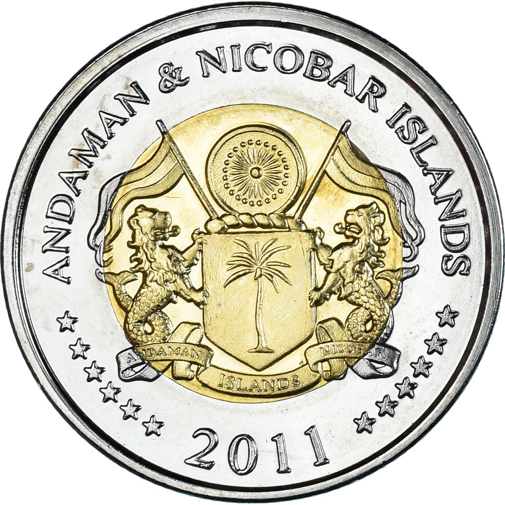 Coin, India, 10 Rupees, 2011, ANDAMAN & NICOBAR ISLANDS ., MS(63), Bi-Metallic