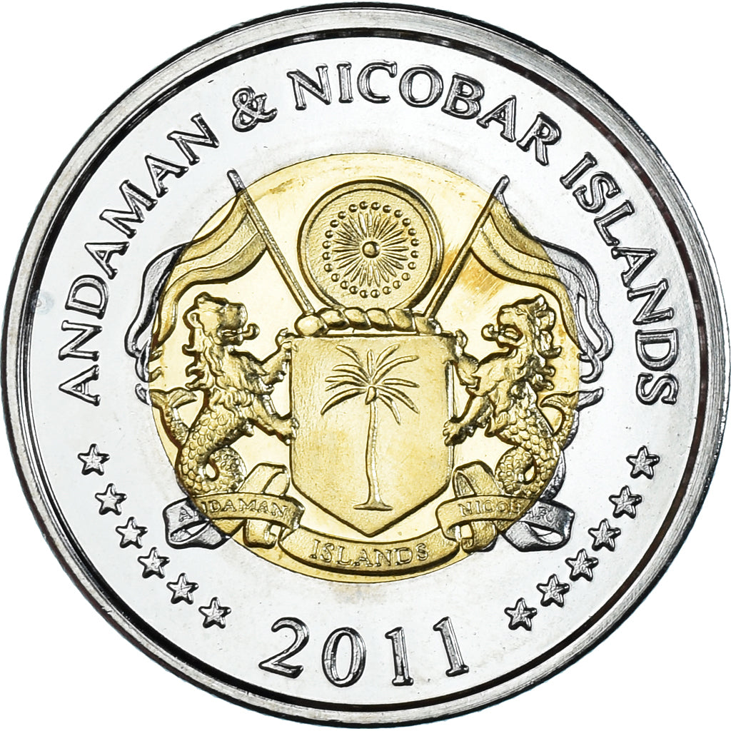 Coin, India, 10 Rupees, 2011, ANDAMAN & NICOBAR ISLANDS ., MS(63), Bi-Metallic