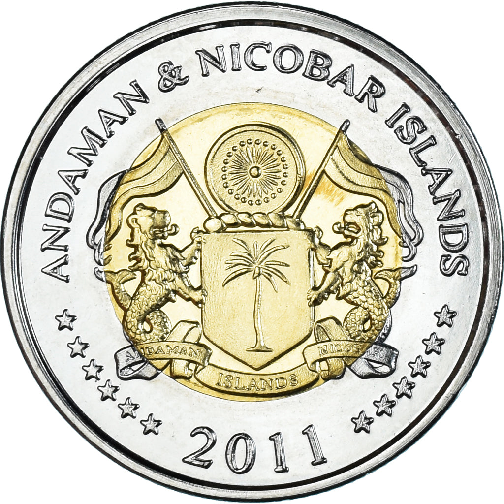 Coin, India, 10 Rupees, 2011, ANDAMAN & NICOBAR ISLANDS ., MS(63), Bi-Metallic