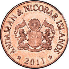 Coin, India, 50 Paise, 2011, îles Andaman et Nicobar., MS(63), Cuivre recouvert