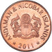 Coin, India, 25 Paise, 2011, îles Andaman et Nicobar., MS(63), Cuivre recouvert