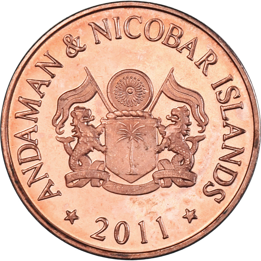Moneta, India, 25 Paise, 2011, îles Andaman et Nicobar., SPL, Cuivre recouvert