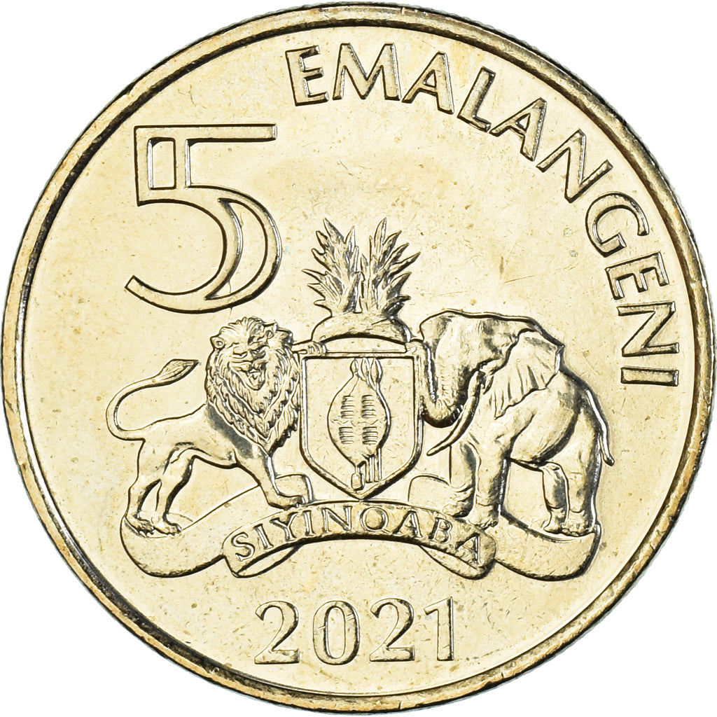 Moneda, Suazilandia, 5 Emalangeni, 2021, ESWATINI., SC, Aluminio - bronce