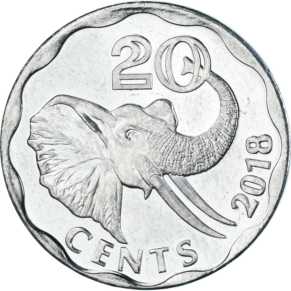 Coin, Swaziland, 20 Cents, 2018, ESWATINI, MS(63), Acier inoxydable