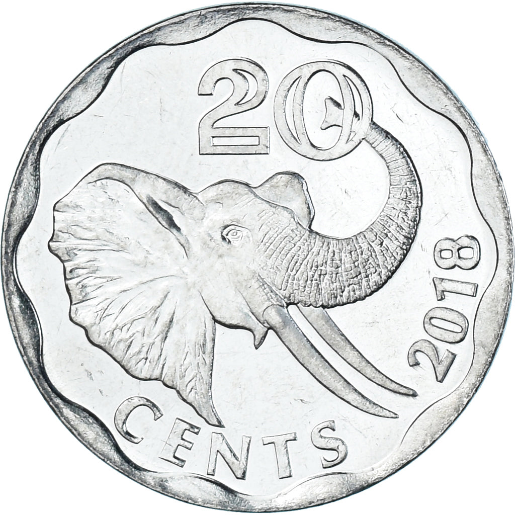 Coin, Swaziland, 20 Cents, 2018, ESWATINI, MS(63), Acier inoxydable