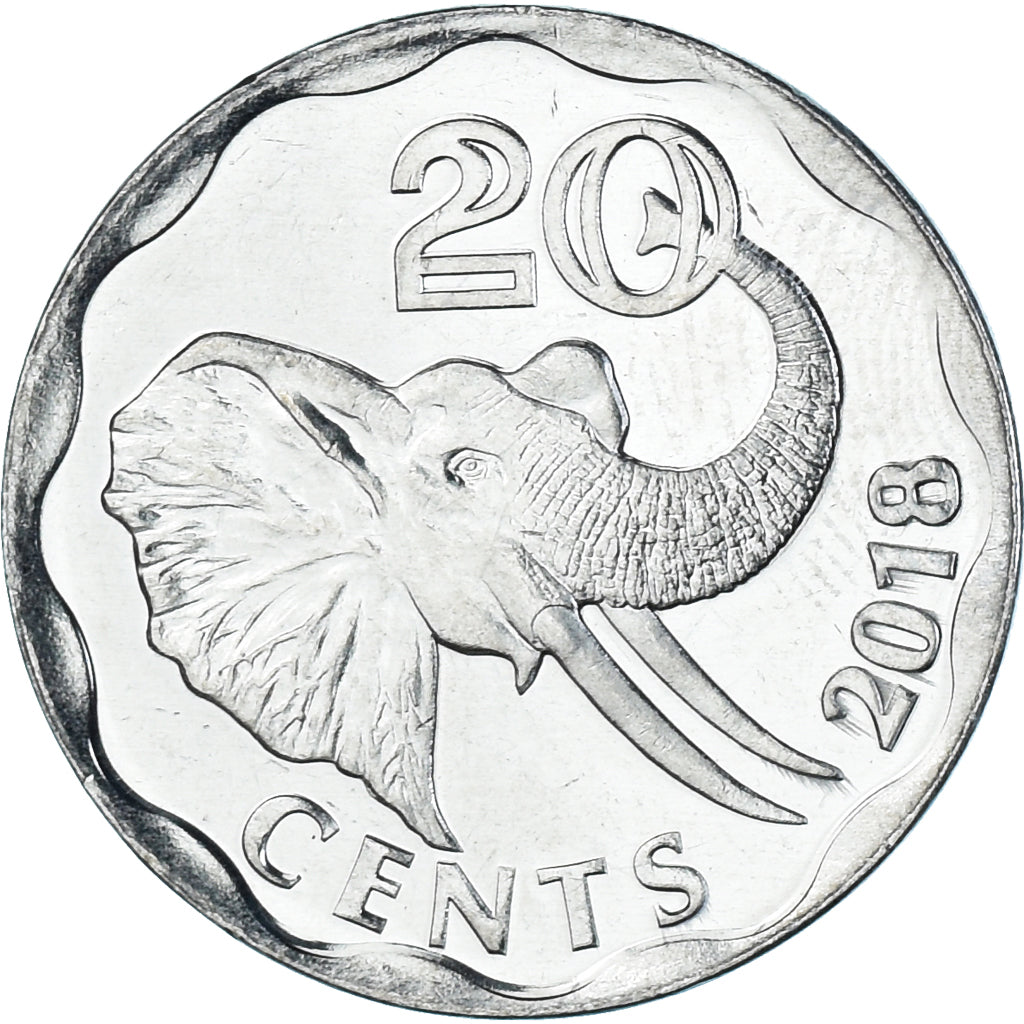 Coin, Swaziland, 20 Cents, 2018, ESWATINI, MS(63), Acier inoxydable