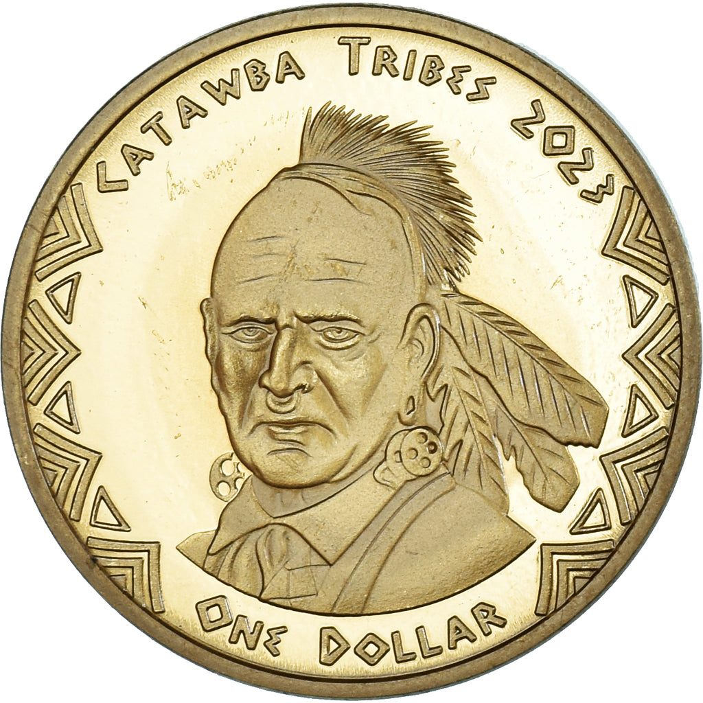 Coin, United States, One Dollar, 2023, Catawba tribes.BE, MS(63), laiton