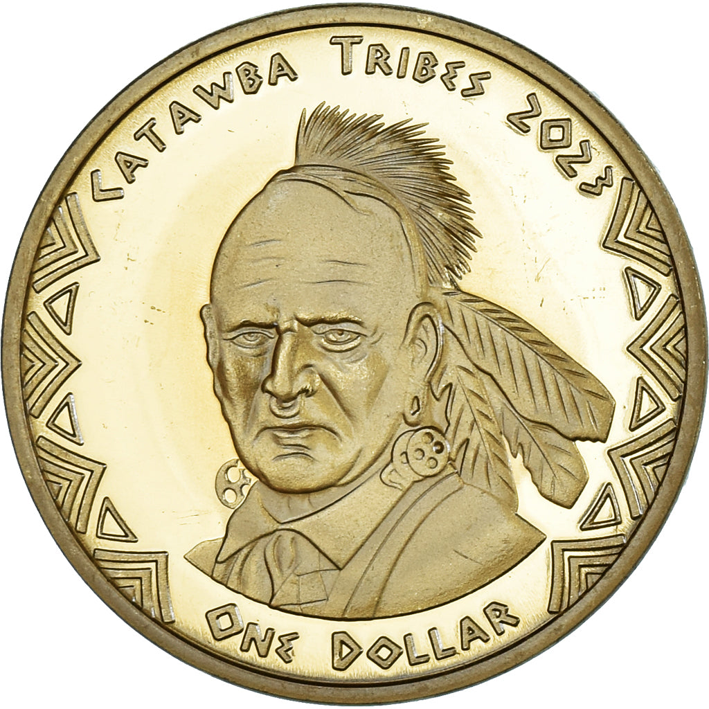 Coin, United States, One Dollar, 2023, Catawba tribes.BE, MS(63), laiton