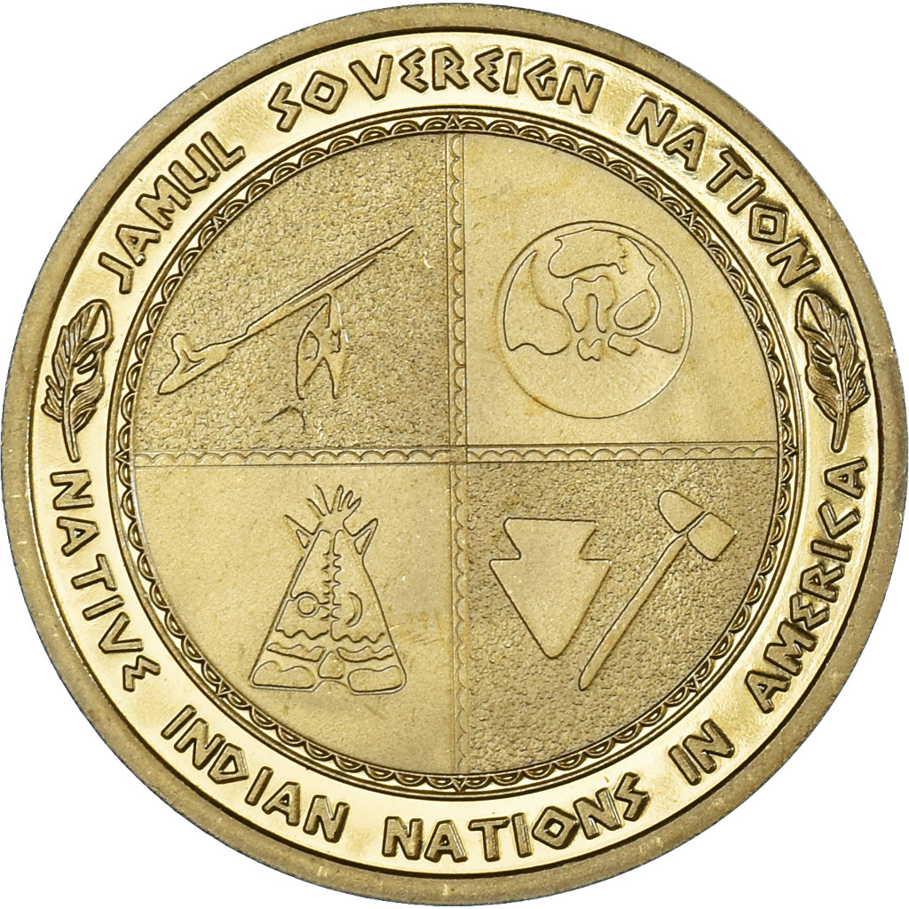 Coin, United States, Dollar, 2023, Santee tribes.BE, MS(63), Brass