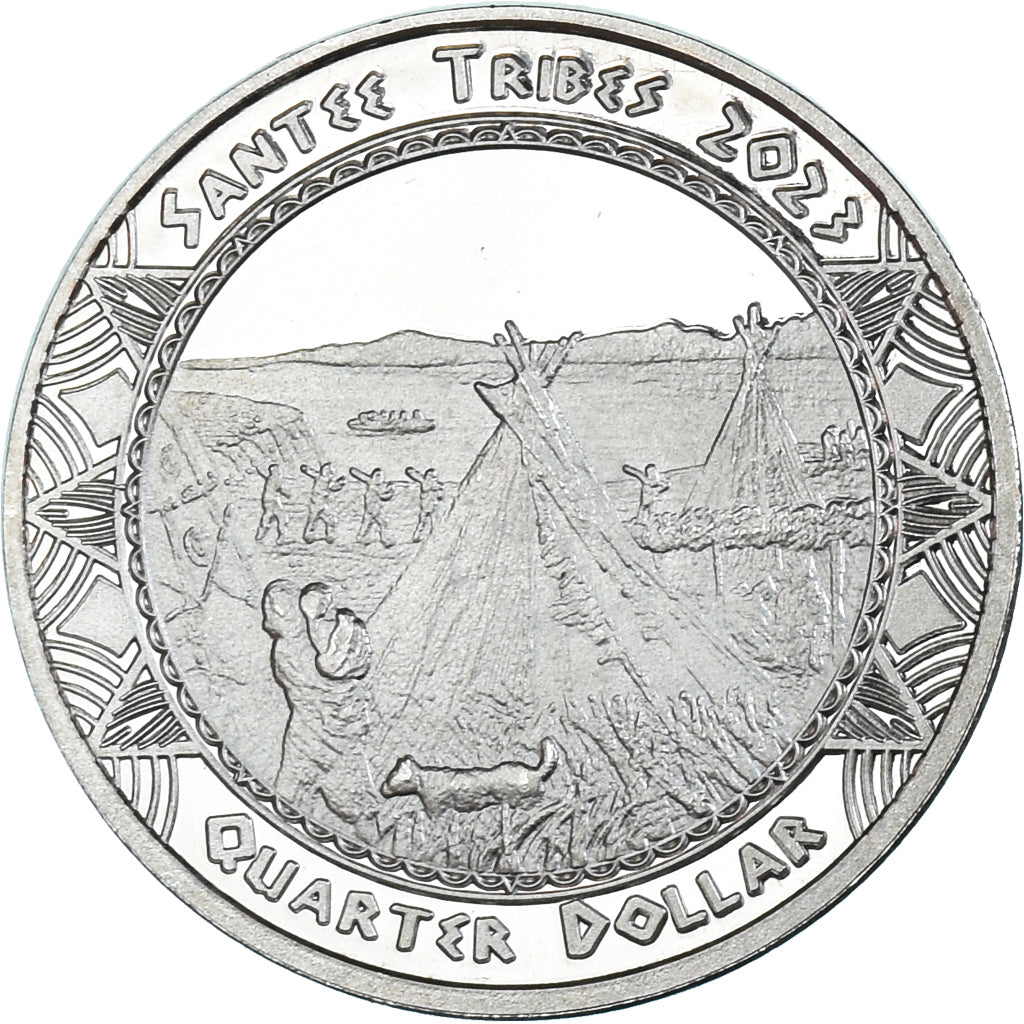 Coin, United States, quarter dollar, 2023, Santee tribes.BE, MS(63), Cupronickel