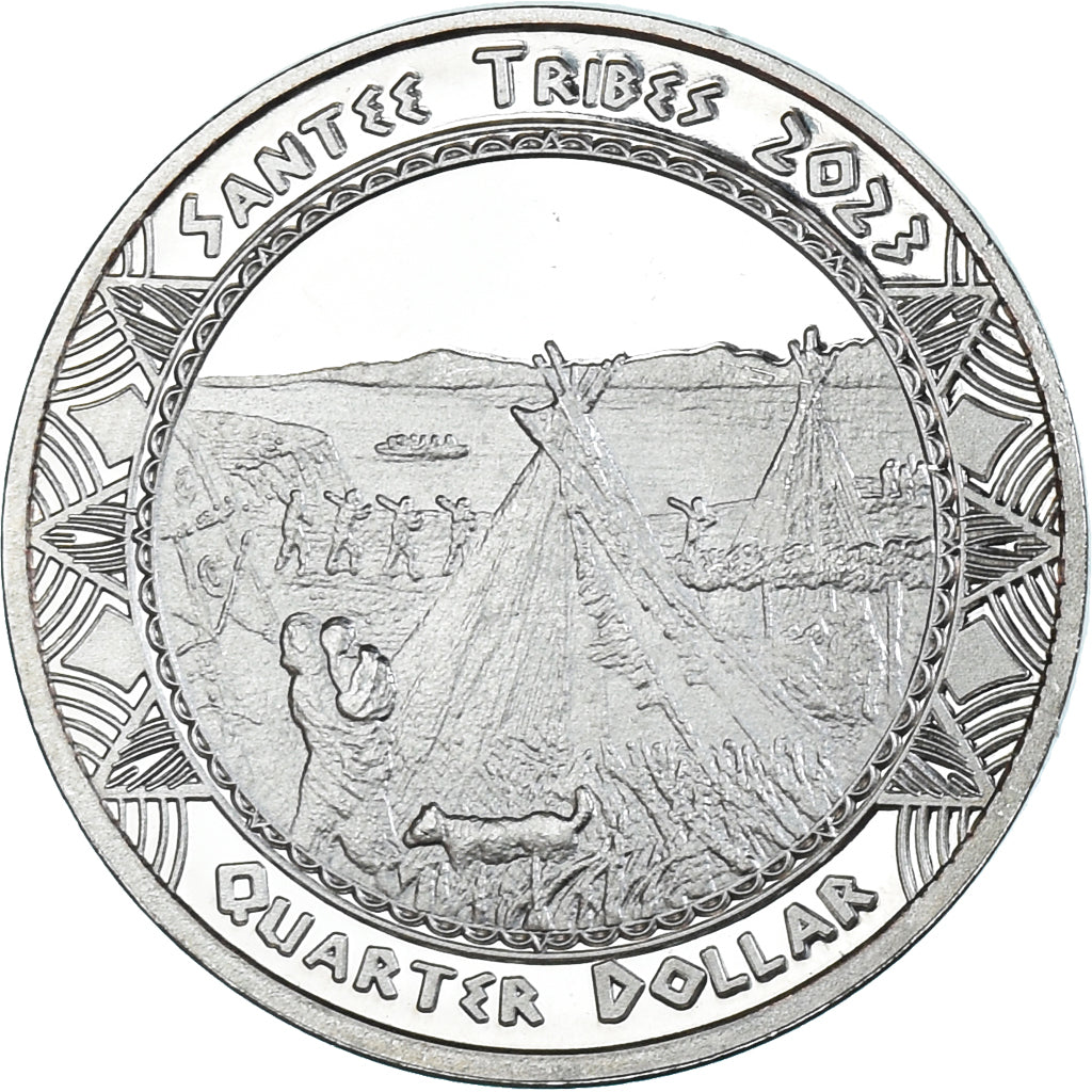 Coin, United States, quarter dollar, 2023, Santee tribes.BE, MS(63), Cupronickel