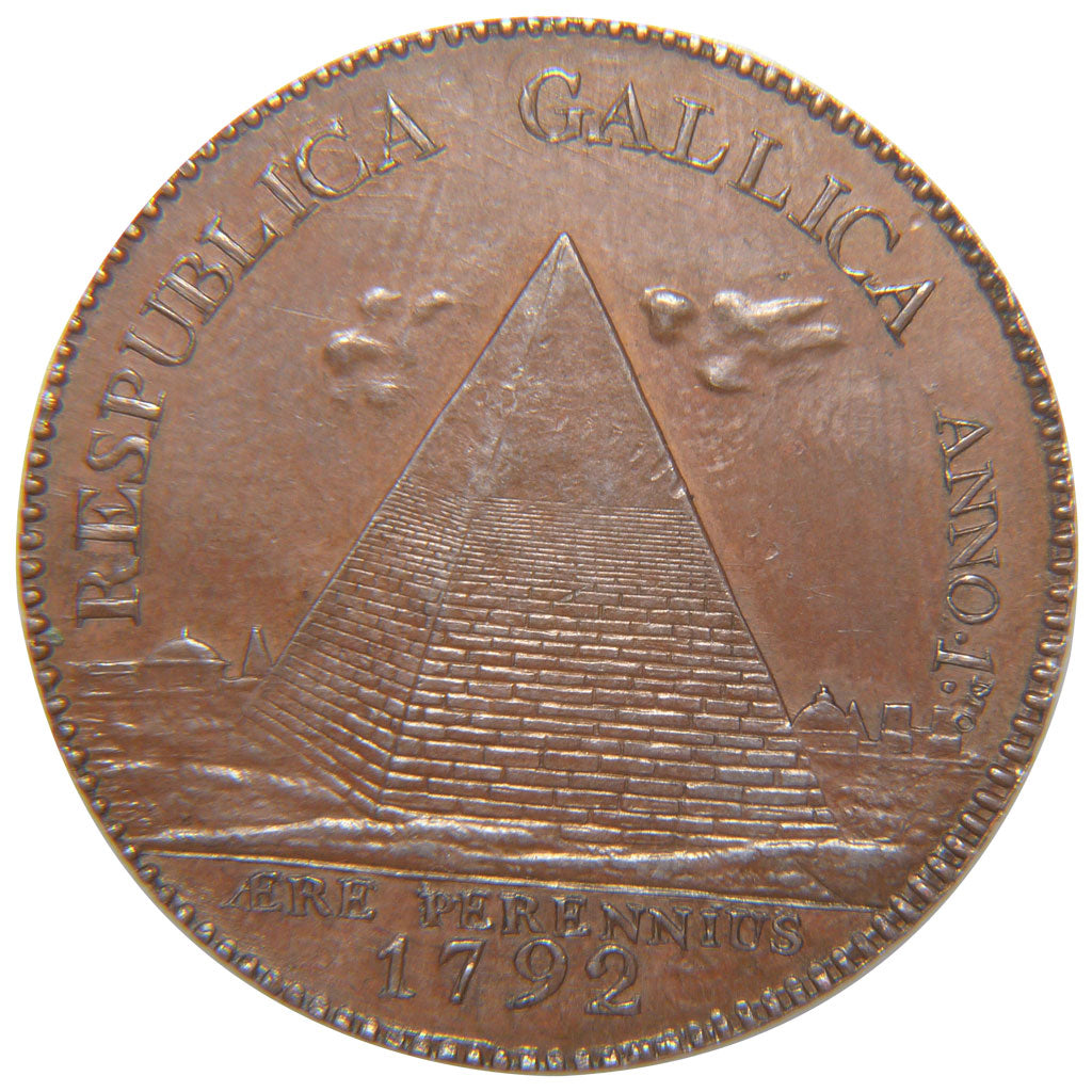 FRANCE, 2 Sols, 1792, MS(60-62), Bronze, Brandon #219c, 18.00