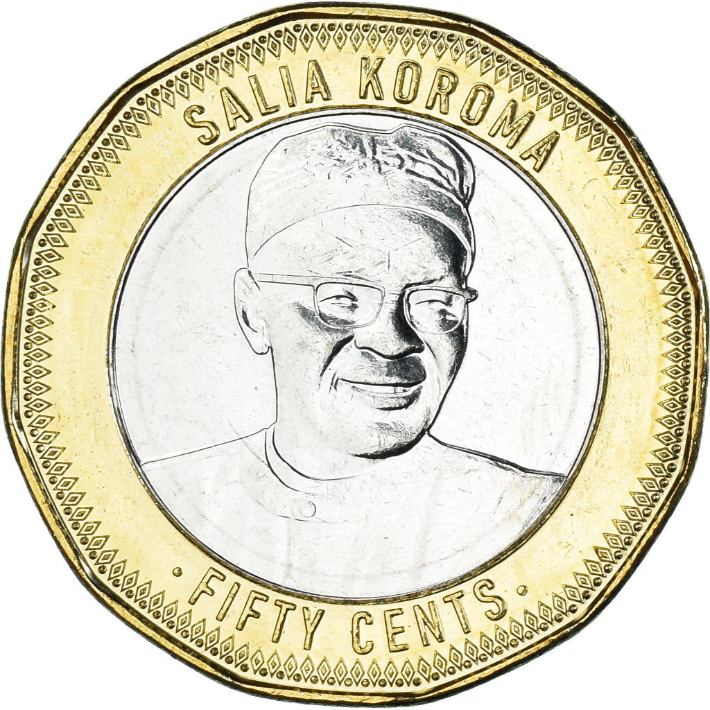 Coin, Sierra Leone, 50 Cents, 2022, Salla Koroma, MS(63), Bi-Metallic