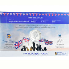 Coin, Falkland Islands, 50 Pence, 2022, Platinum Jubilee.FDC, MS(65-70)