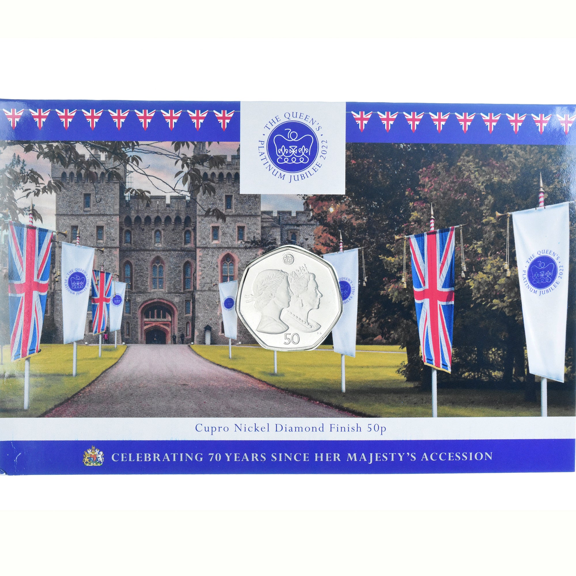 Coin, Falkland Islands, 50 Pence, 2022, Platinum Jubilee.FDC, MS(65-70)