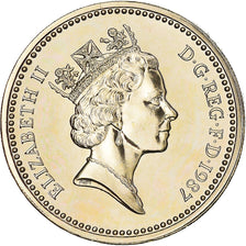 Coin, Great Britain, Elizabeth II, Pound, 1987, MS(63), Nickel-brass, KM:948