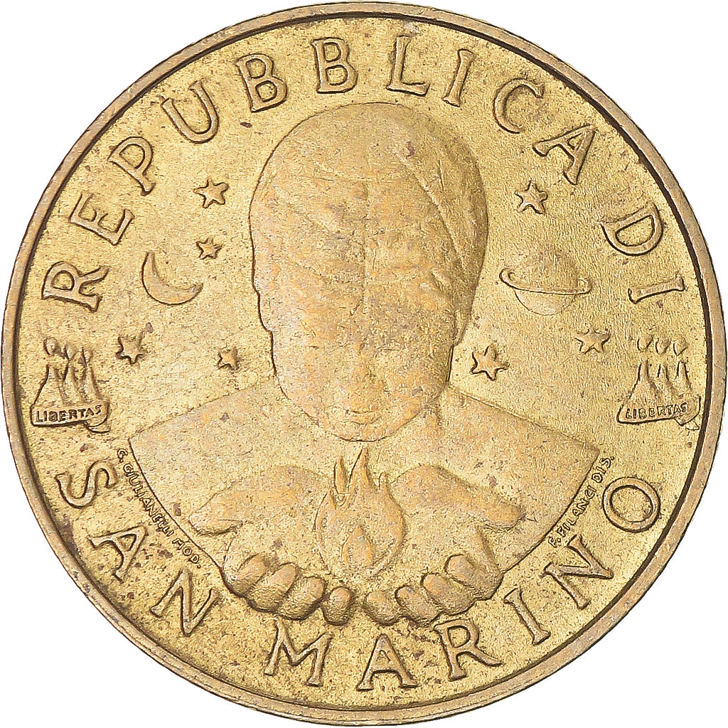 Munten, San Marino, 200 Lire, 1997, Rome, ZF+, Aluminum-Bronze, KM:366