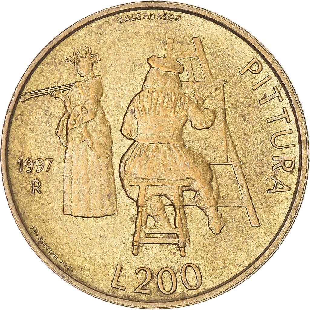 Munten, San Marino, 200 Lire, 1997, Rome, ZF+, Aluminum-Bronze, KM:366