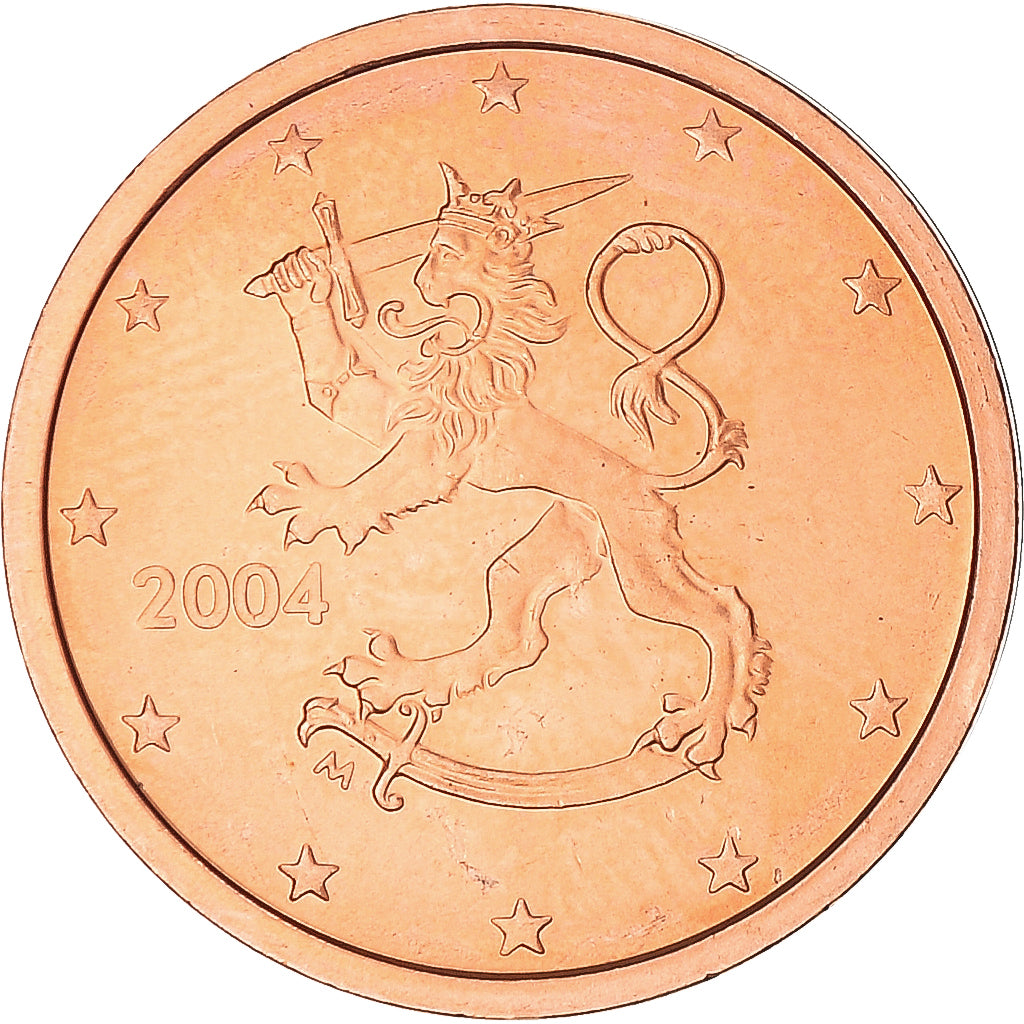 Finlandia, 2 Euro Cent, 2004, SC+, Cobre chapado en acero, KM:99