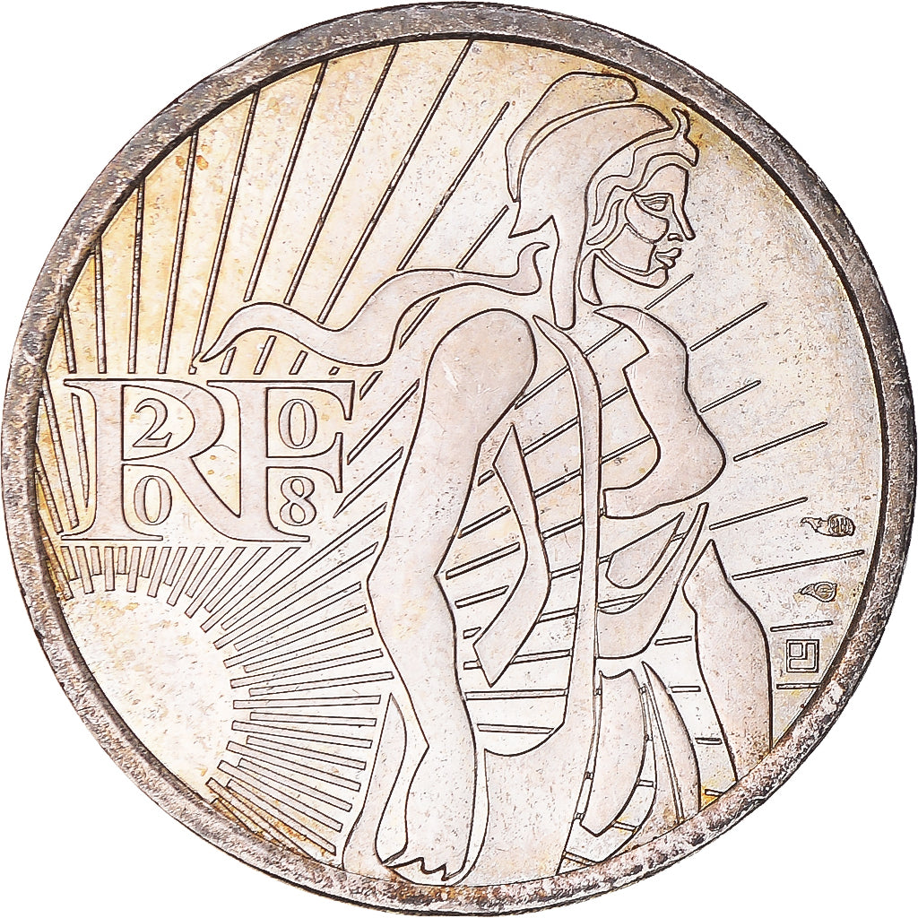 France, 5 Euro, 2008, EF(40-45), Silver, Gadoury:EU287, KM:1534