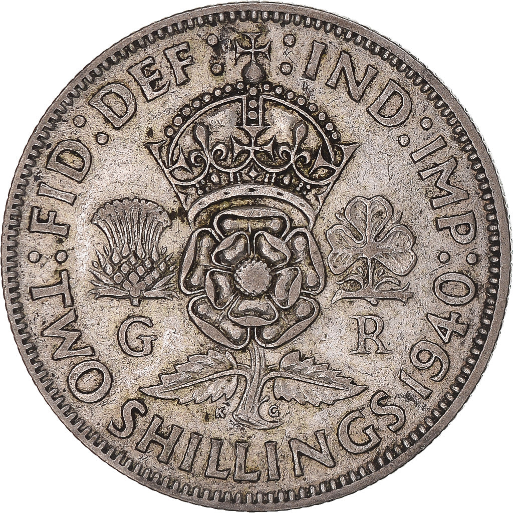 Coin, Great Britain, George VI, Florin, Two Shillings, 1940, EF(40-45), Silver