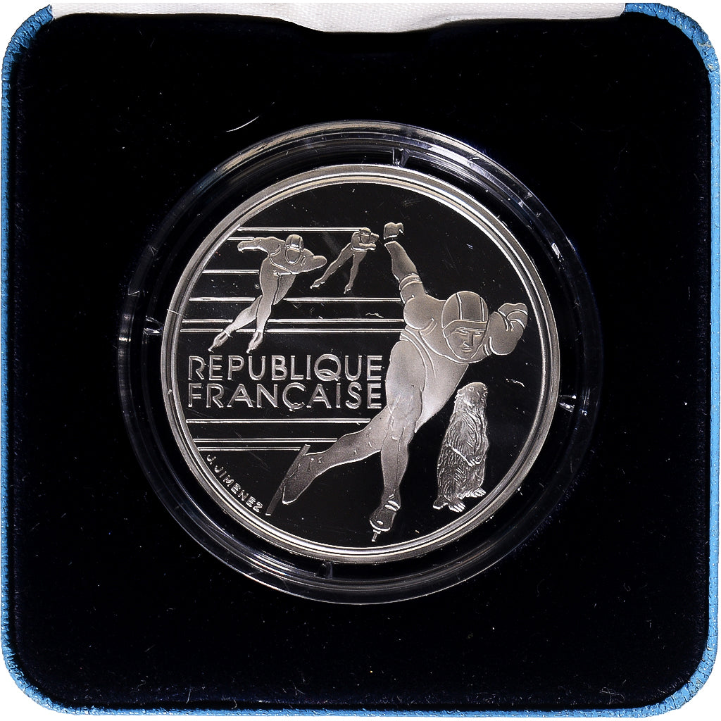Coin, France, 100 Francs, 1990, Monnaie de Paris, JO Alberville Patineurs de