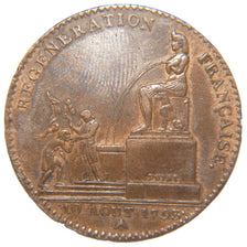 FRANCE, 5 Décimes, 1793, Paris, AU(55-58), Bronze, Gadoury #390, 24.80