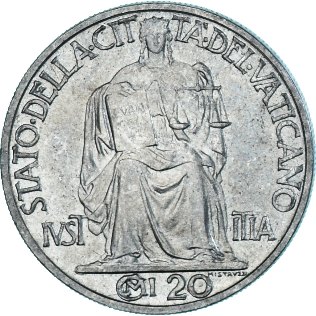 Monnaie, Cité du Vatican, Pius XII, 20 Centesimi, 1942, Roma, SPL, Acier