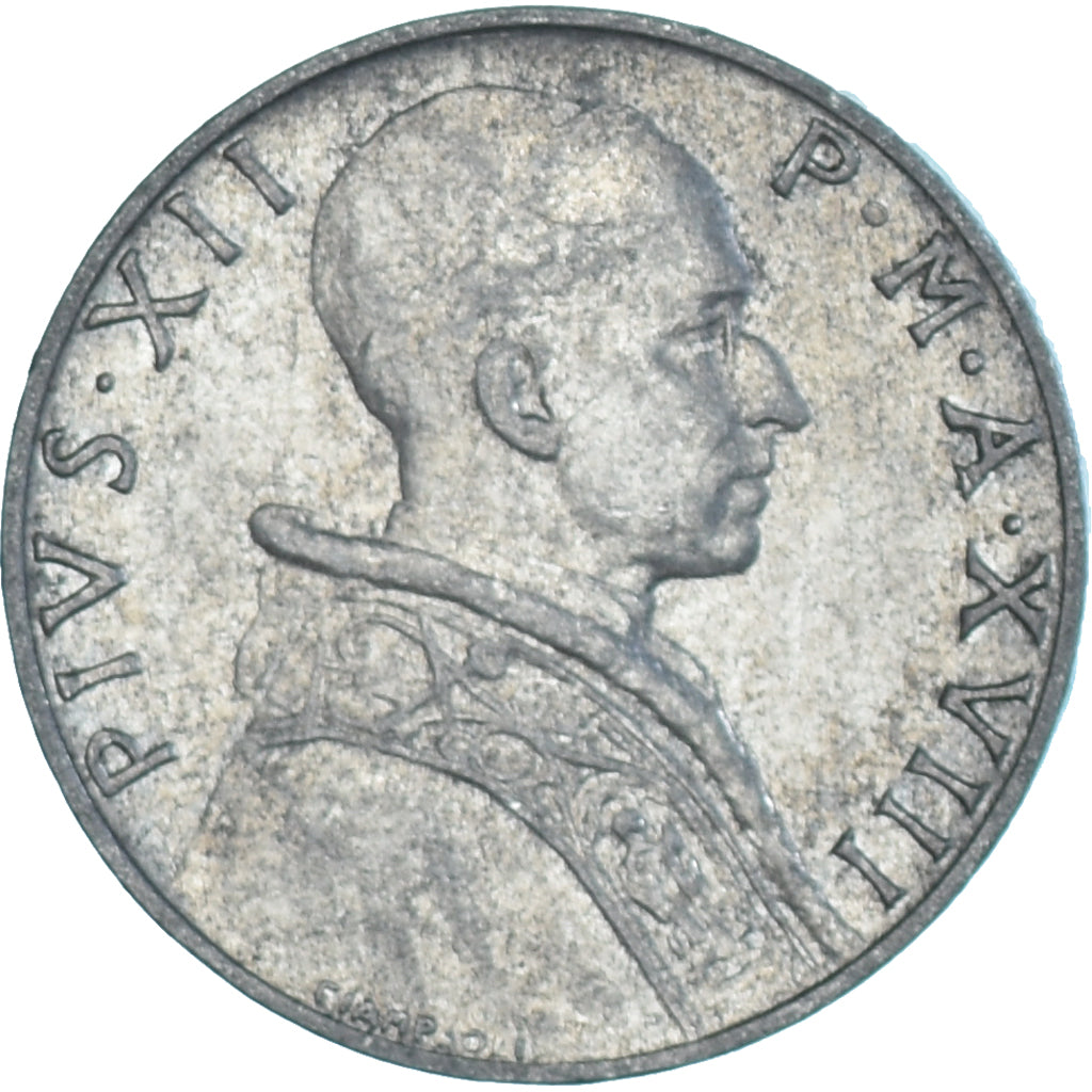 Münze, Vatikanstadt, Pius XII, 5 Lire, 1956, Roma, SS, Aluminium, KM:51.1