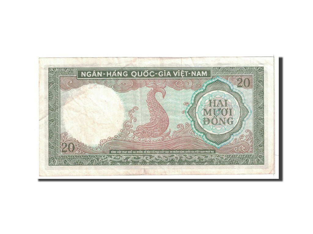 Billet, South Viet Nam, 20 D<ox>ng, 1964, Undated, KM:16a, TTB
