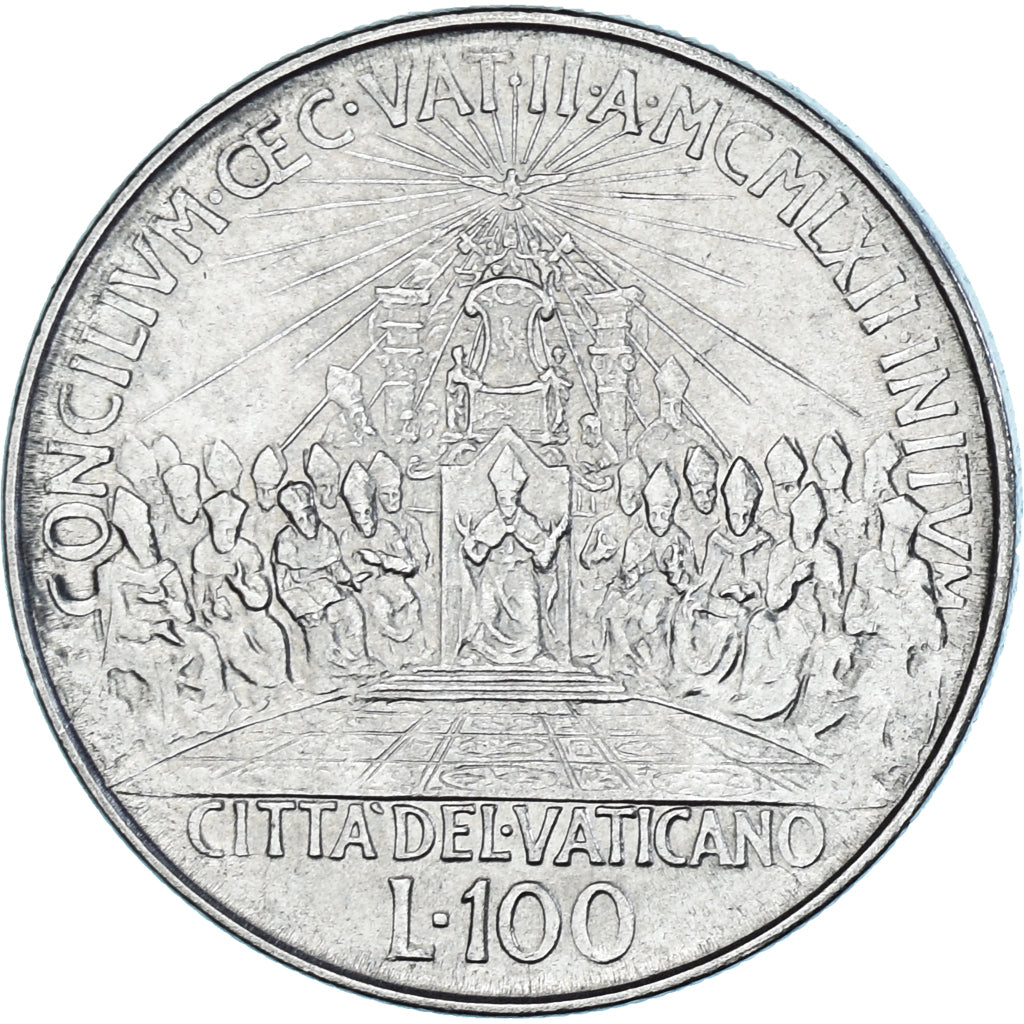 Munten, Vaticaanstad, John XXIII, 100 Lire, 1962, UNC-, Stainless Steel, KM:73