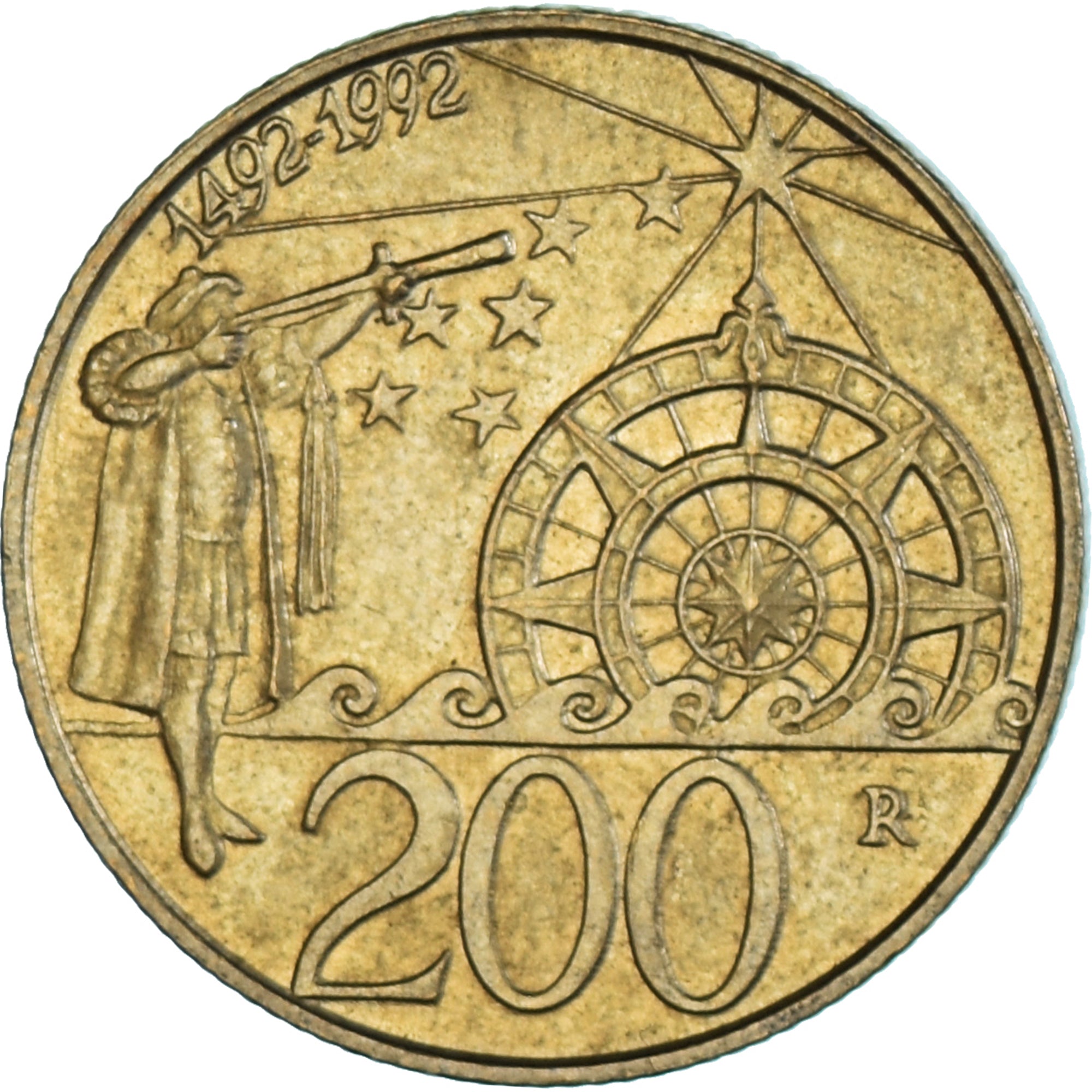 Munten, San Marino, 200 Lire, 1992, Rome, ZF, Aluminum-Bronze, KM:285