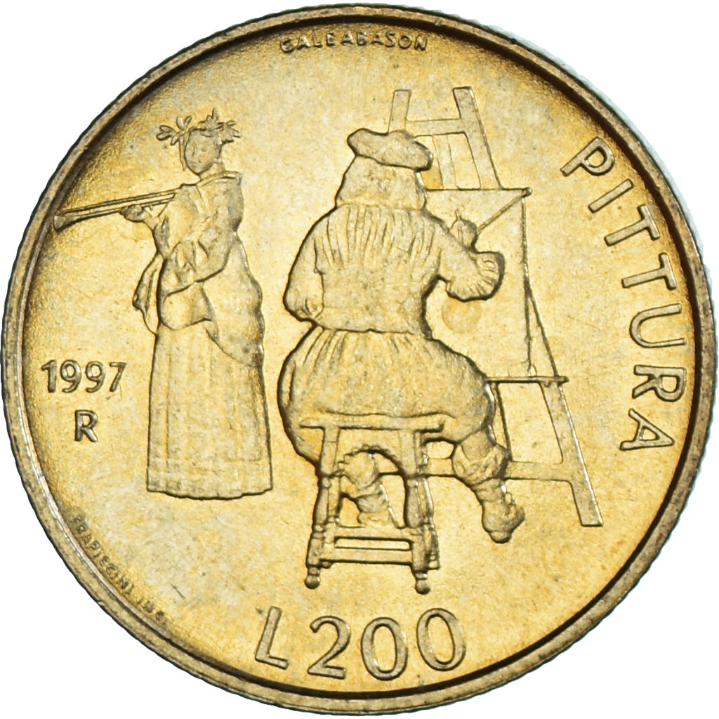 Coin, San Marino, 200 Lire, 1997, MS(63), Aluminum-Bronze, KM:366