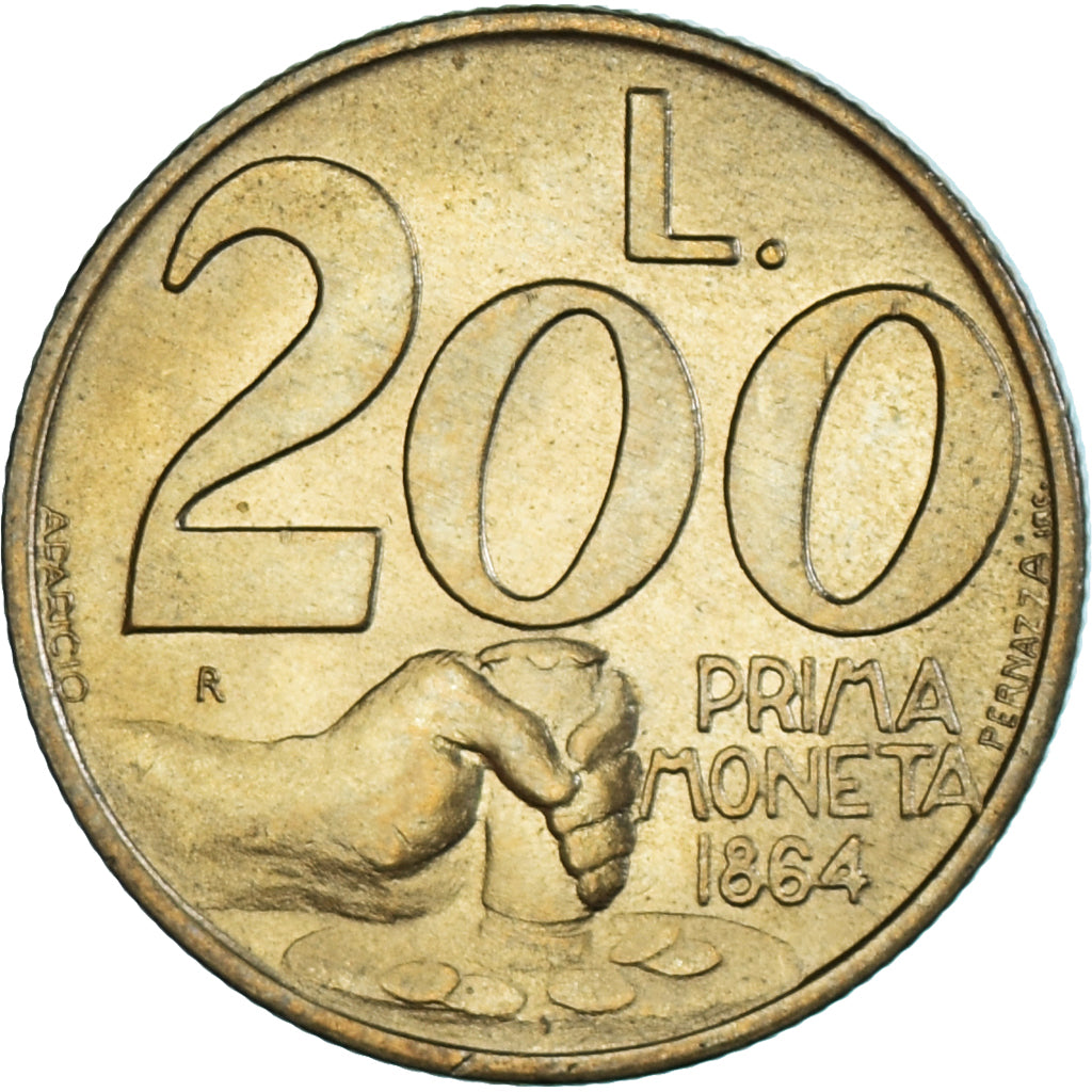 Munten, San Marino, 200 Lire, 1991, ZF+, Aluminum-Bronze, KM:268