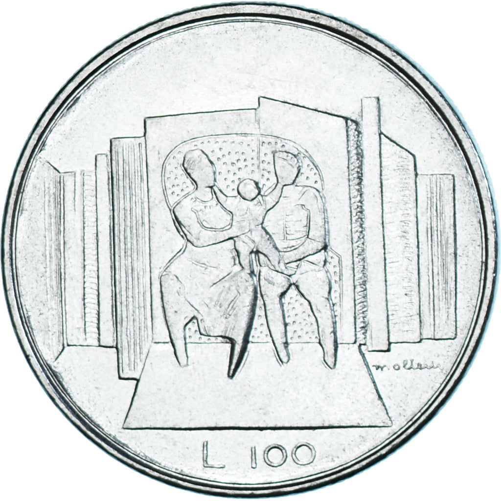 Munten, San Marino, 100 Lire, 1976, Rome, ZF+, Staal, KM:57