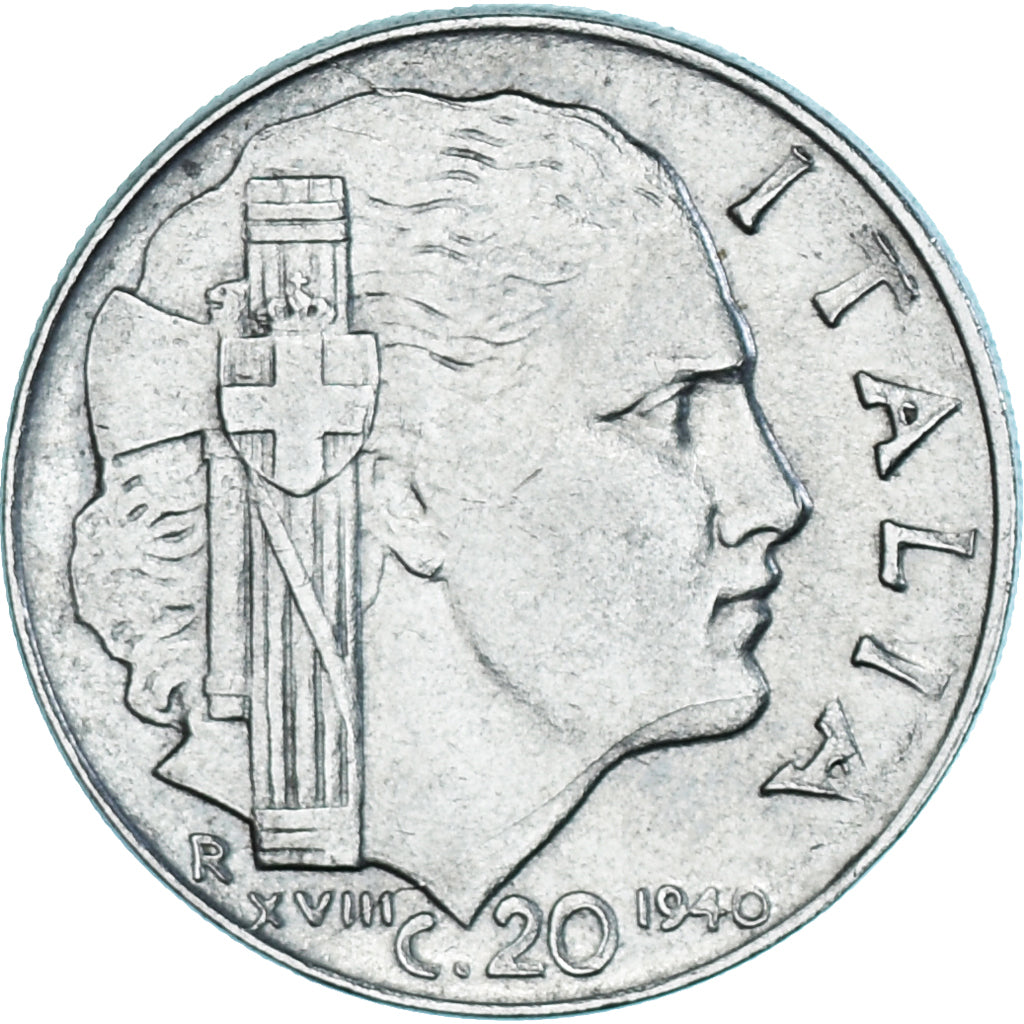 Munten, Italië, Vittorio Emanuele III, 20 Centesimi, 1940, Rome, ZF+, Stainless
