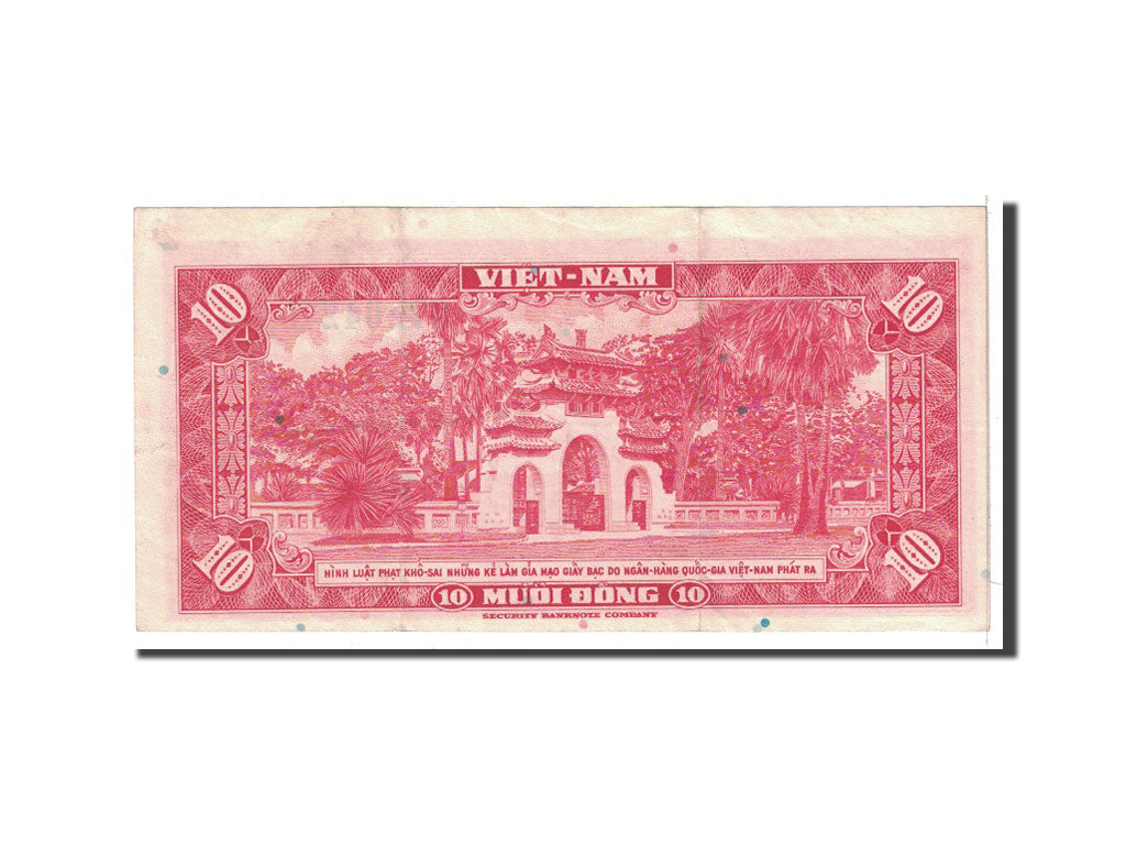 Banconote, Vietnam del Sud, 10 D<ox>ng, 1962, KM:5a, Undated, BB+