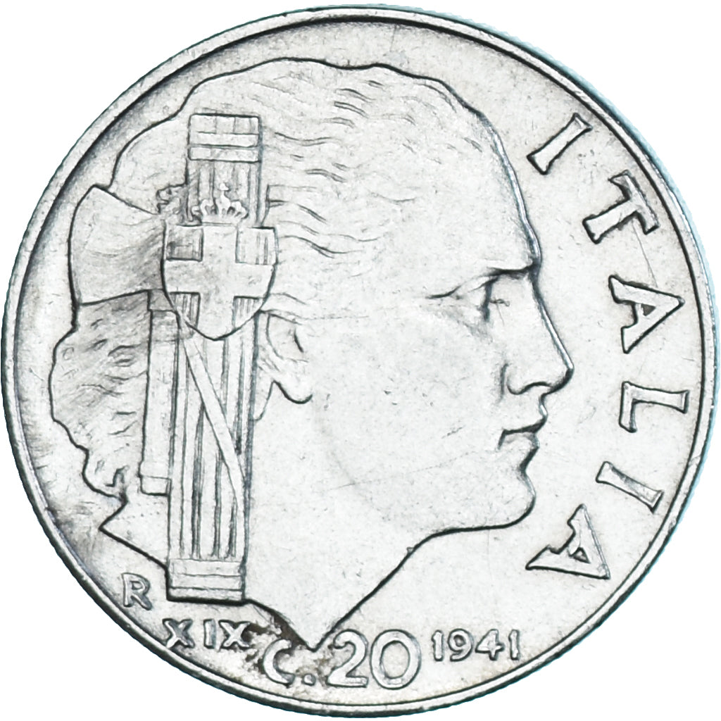 Coin, Italy, Vittorio Emanuele III, 20 Centesimi, 1941, Rome, AU(50-53)