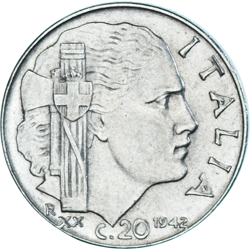 Coin, Italy, Vittorio Emanuele III, 20 Centesimi, 1942, Rome, AU(50-53)