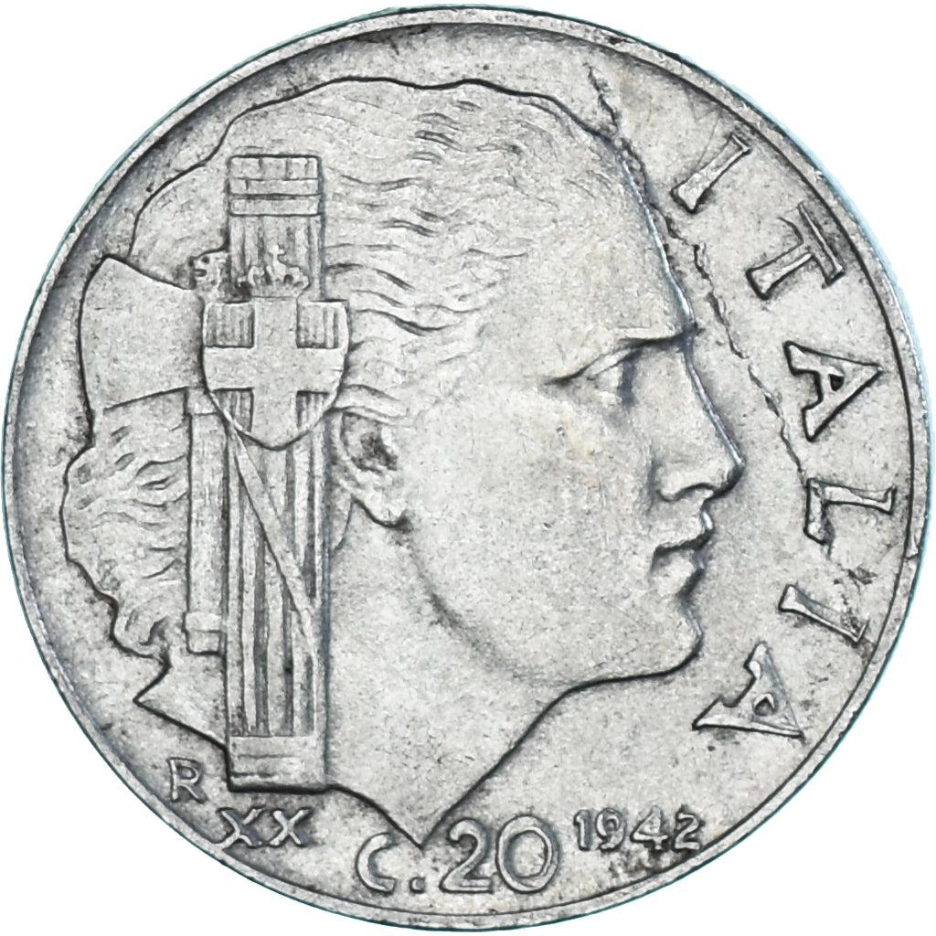 Coin, Italy, Vittorio Emanuele III, 20 Centesimi, 1942, Rome, EF(40-45)