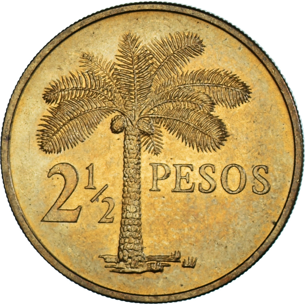 Coin, Guinea-Bissau, 2-1/2 Pesos, 1977, AU(50-53), Nickel-brass, KM:19
