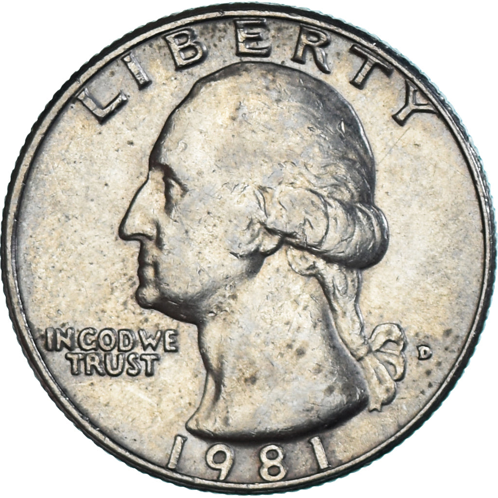 Moneta, USA, Quarter, 1981, Denver, EF(40-45), Miedź-Nikiel powlekany miedzią