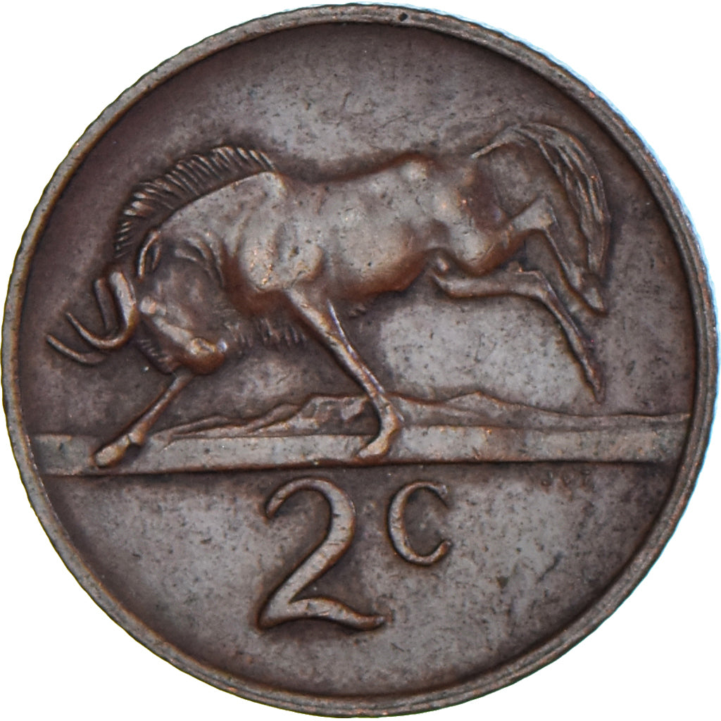Coin, South Africa, 2 Cents, 1977, EF(40-45), Bronze, KM:83
