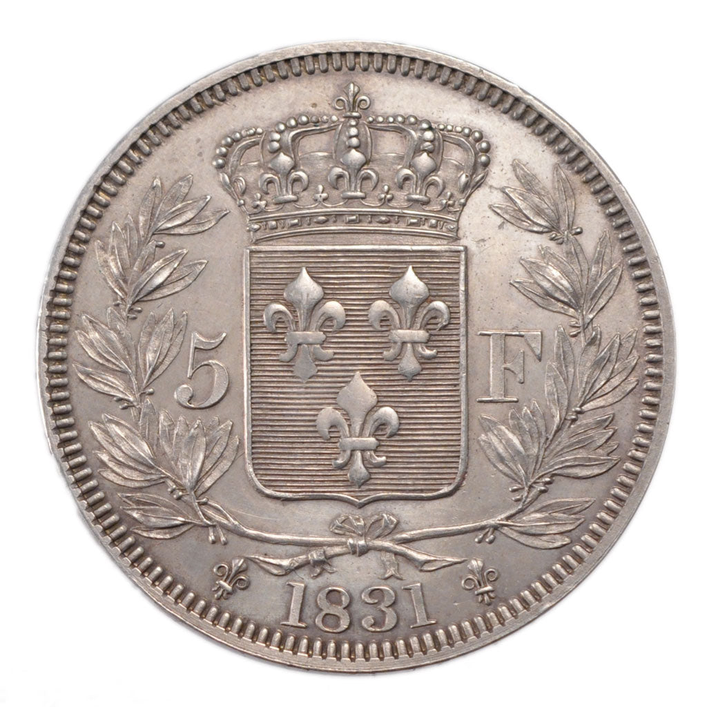 FRANCE, 5 Francs, 1831, AU(55-58), Silver, Gadoury #651, 24.70