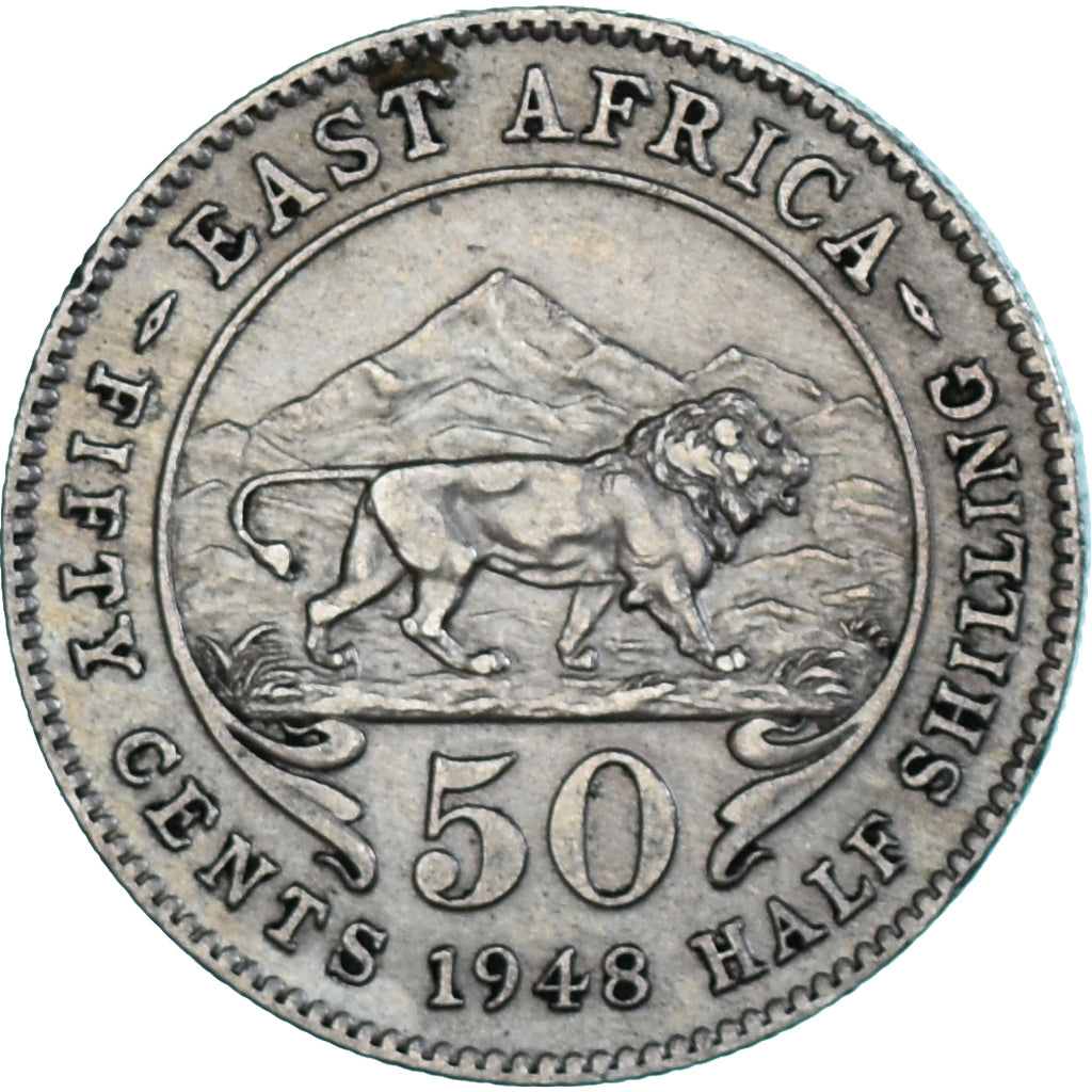 Coin, EAST AFRICA, George VI, 50 Cents, 1948, AU(50-53), Copper-nickel, KM:30