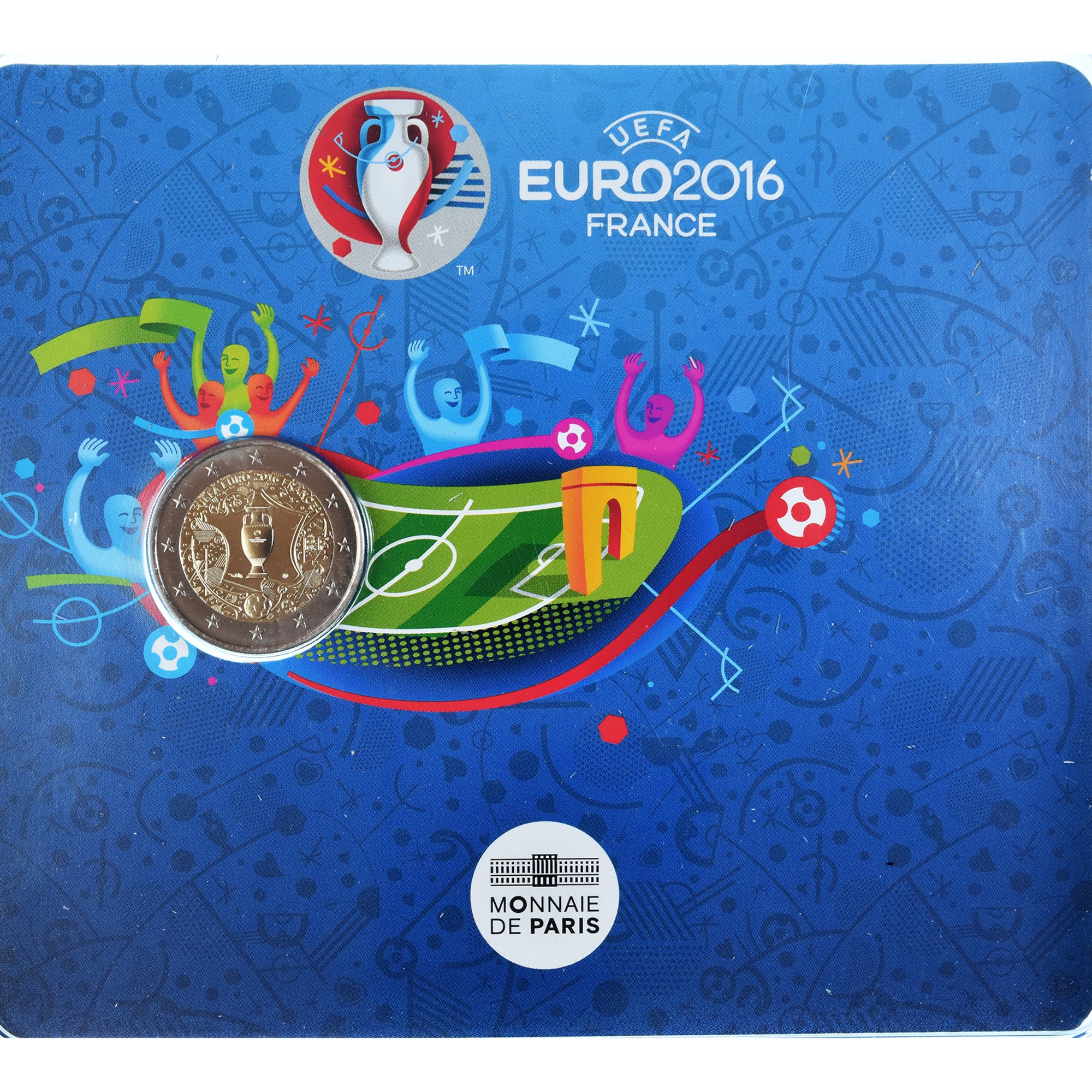 France, Monnaie de Paris, 2 Euro, UEFA Euro 2016, 2016, Paris, MS(65-70)